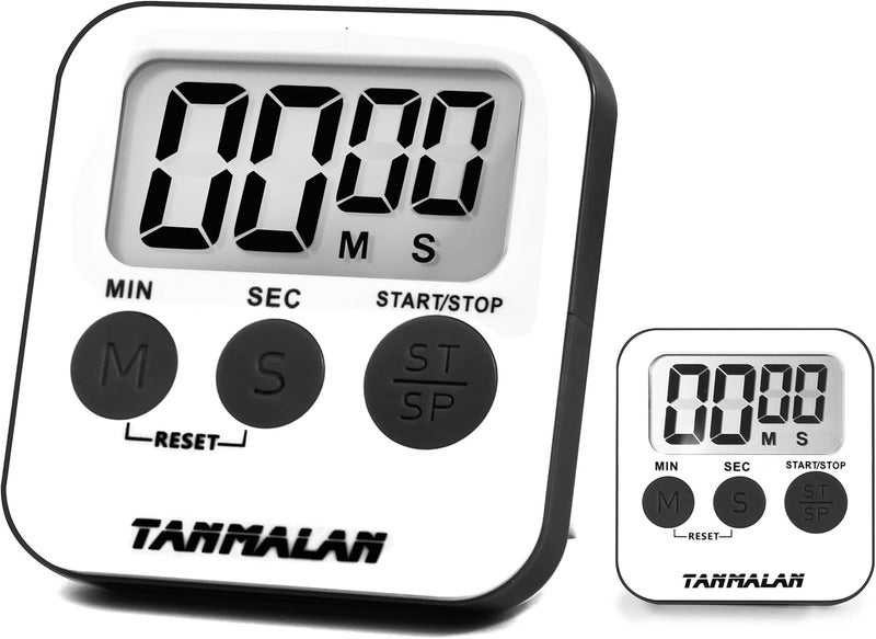 Easy to use Kitchen Timer for Cooking Loud Alarm, Large Display, Auto Memory Loud Alarm, Large Display,Big Button，Teacher Classroom Must Haves,Count Down-up, (Grey 2 Pack)